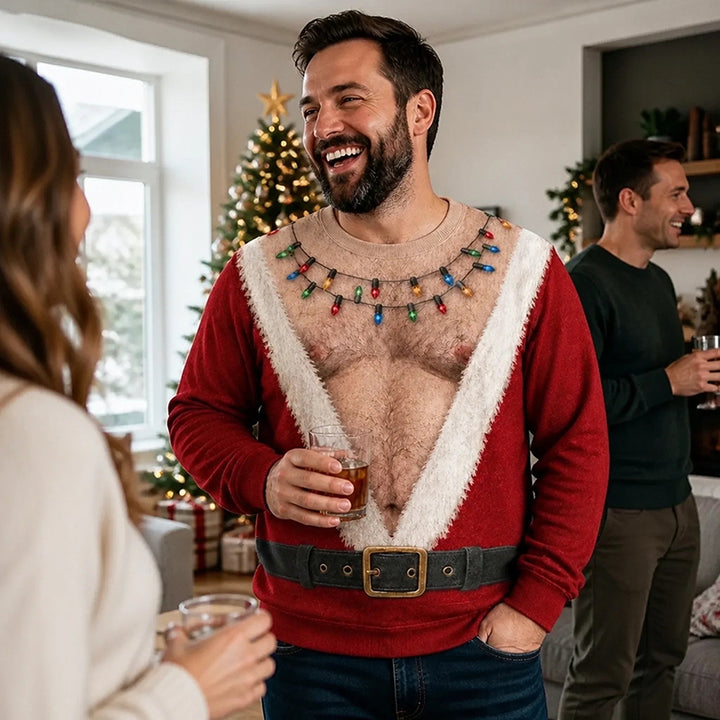 Fun Christmas-print crewneck sweatshirt