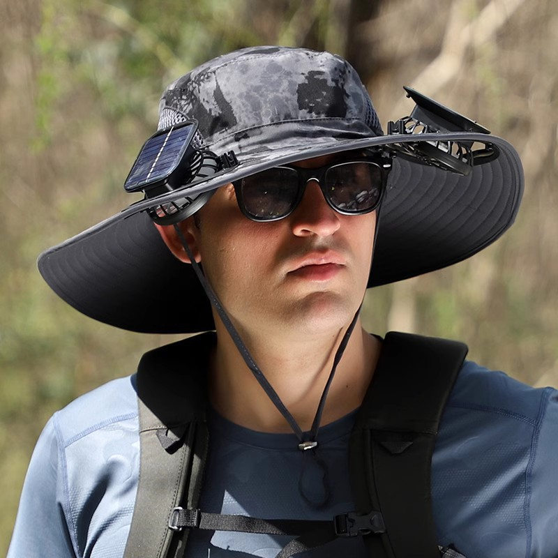Solar-Powered Outdoor Cooling Fan Hat