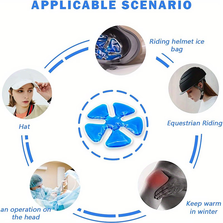 Reusable gel ice pack for inside the cap