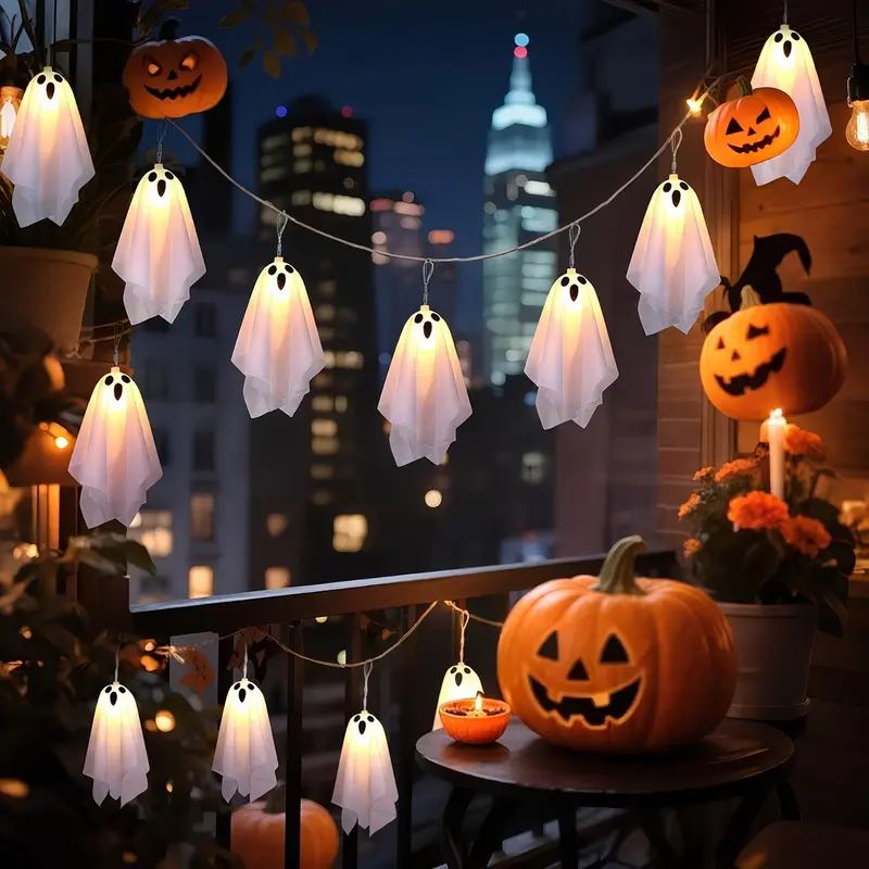 Hanging Ghost String Lights for Halloween