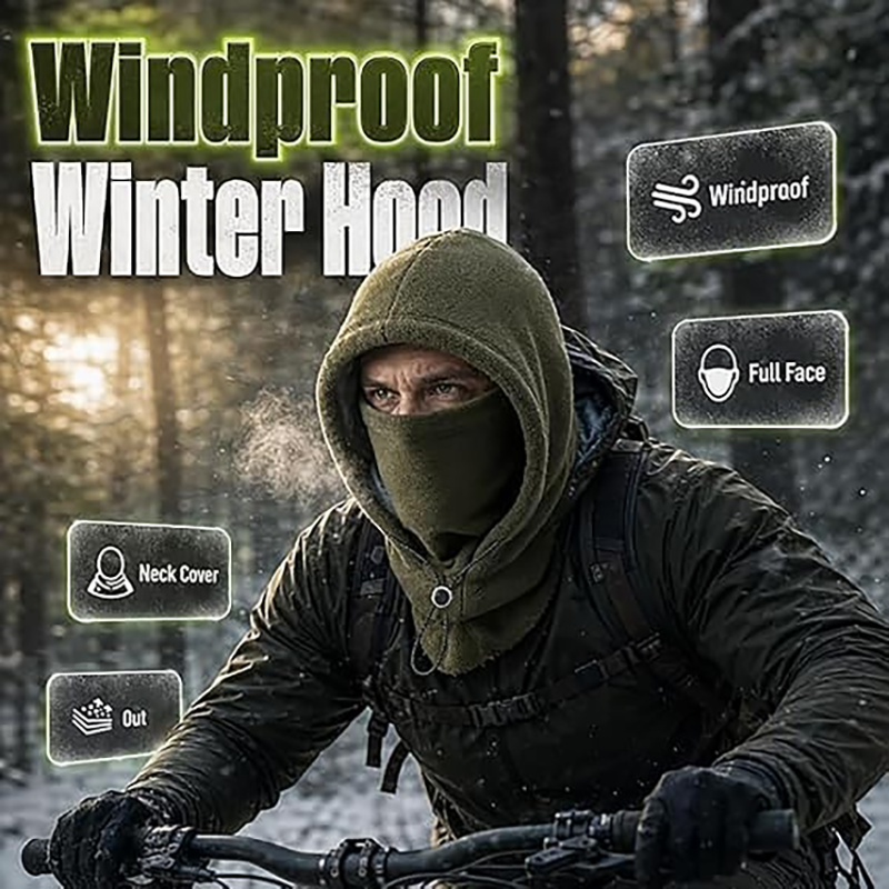 Windproof Fleece Full Face Hood