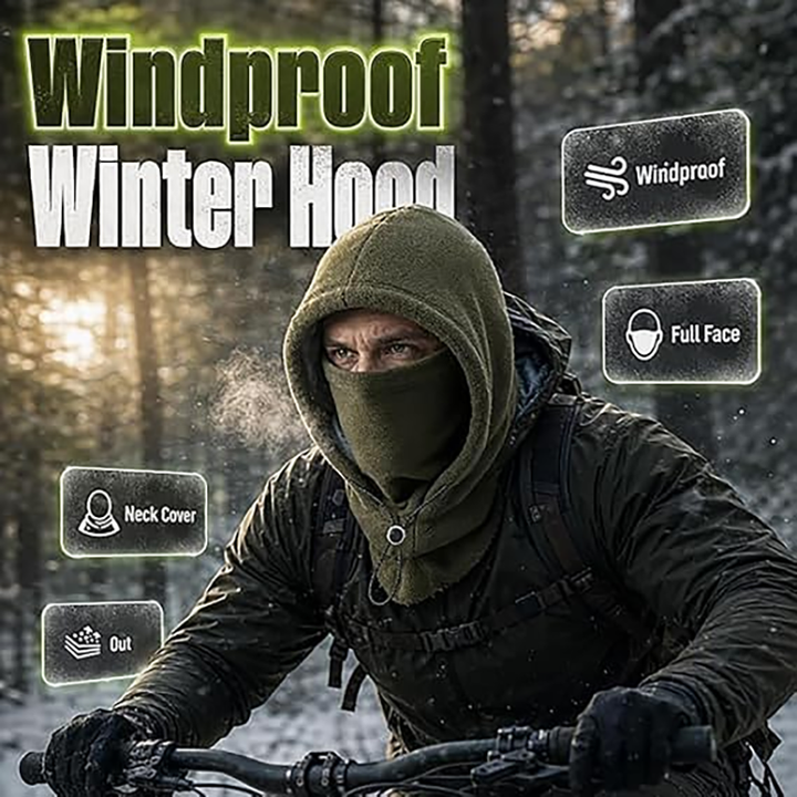 Windproof Fleece Full Face Hood