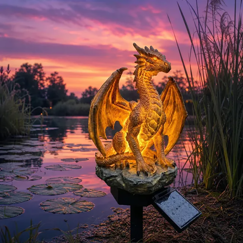 Solar Dragon-Shaped Garden Statue Light