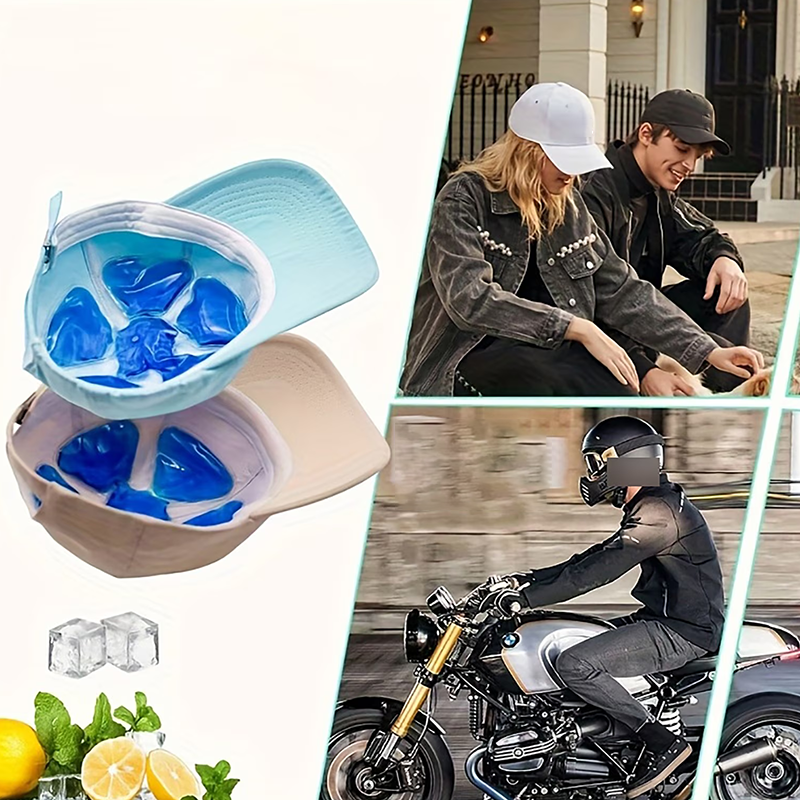 Reusable gel ice pack for inside the cap
