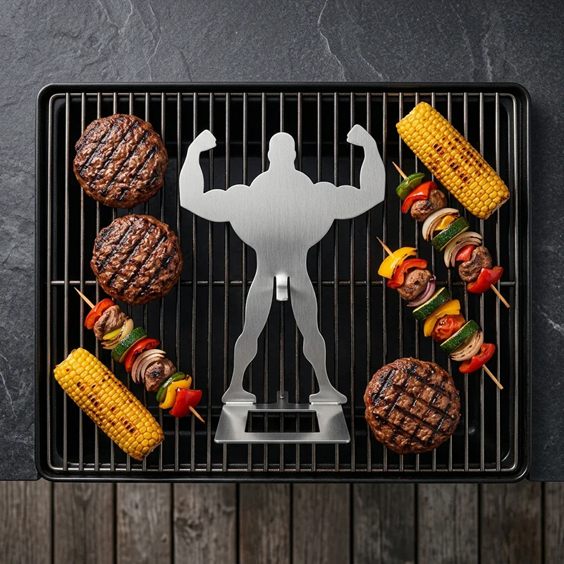 Muscular Male-Shaped Stainless Steel Hot Dog