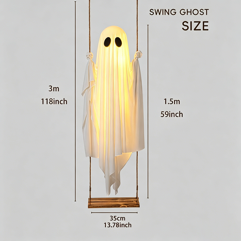 Hanging Ghost Swing Outdoor Halloween Decoration
