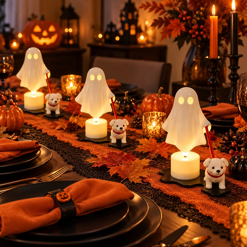 Halloween Ghost Dog Table Lamp