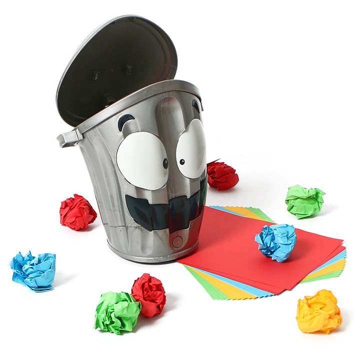 Fast-Moving Trash Can Paper Ball Toss Game