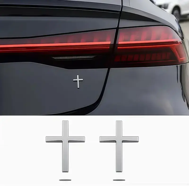 Two Pcs 3D Cross Stickers, Decorative Stickers