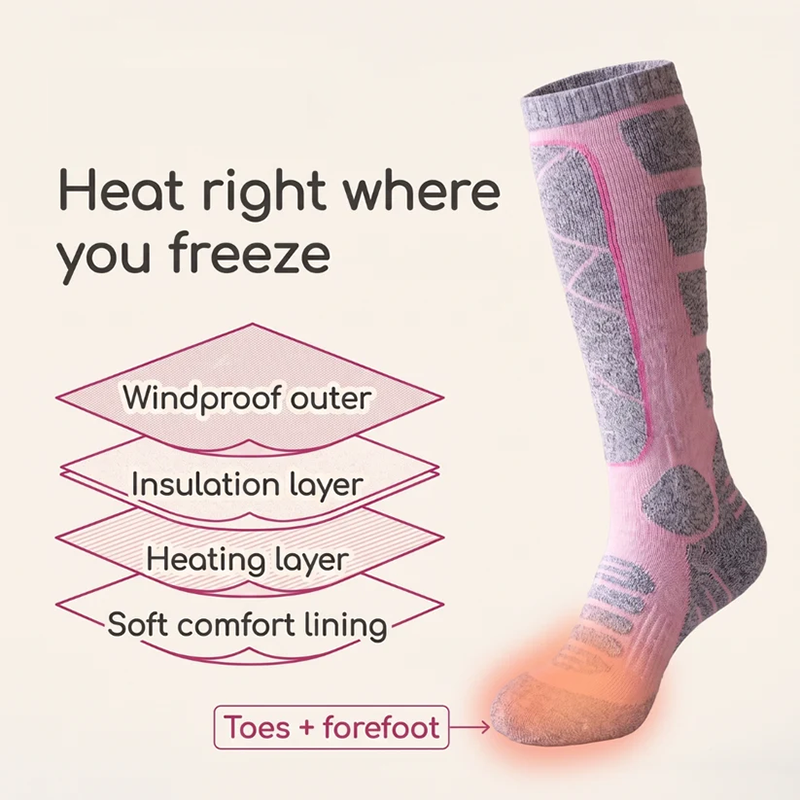 Electric Heated Winter Long Socks