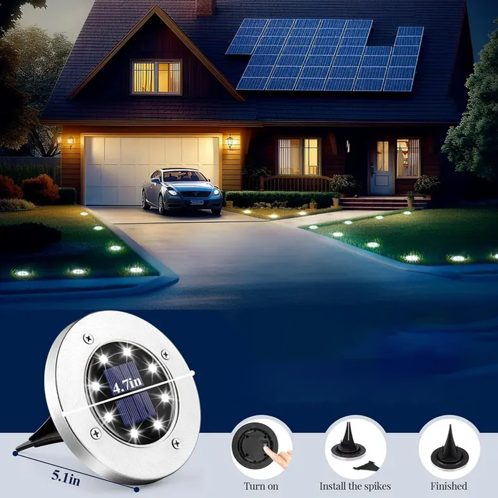 Outdoor solar decorative in-ground light