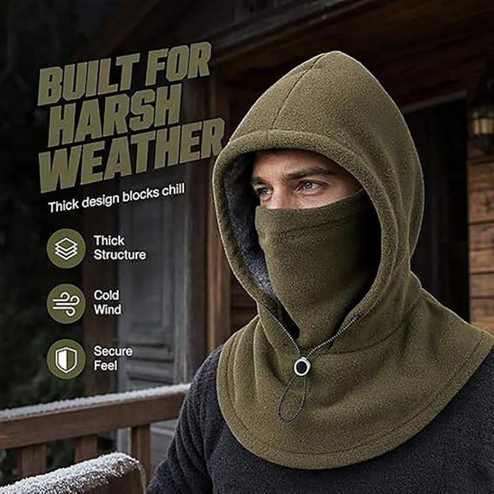 Windproof Fleece Full Face Hood