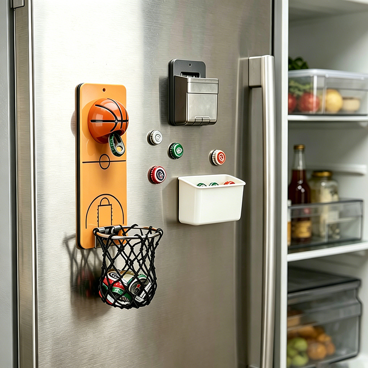 Wall-Mounted Basketball-Style Beer Bottle Opener