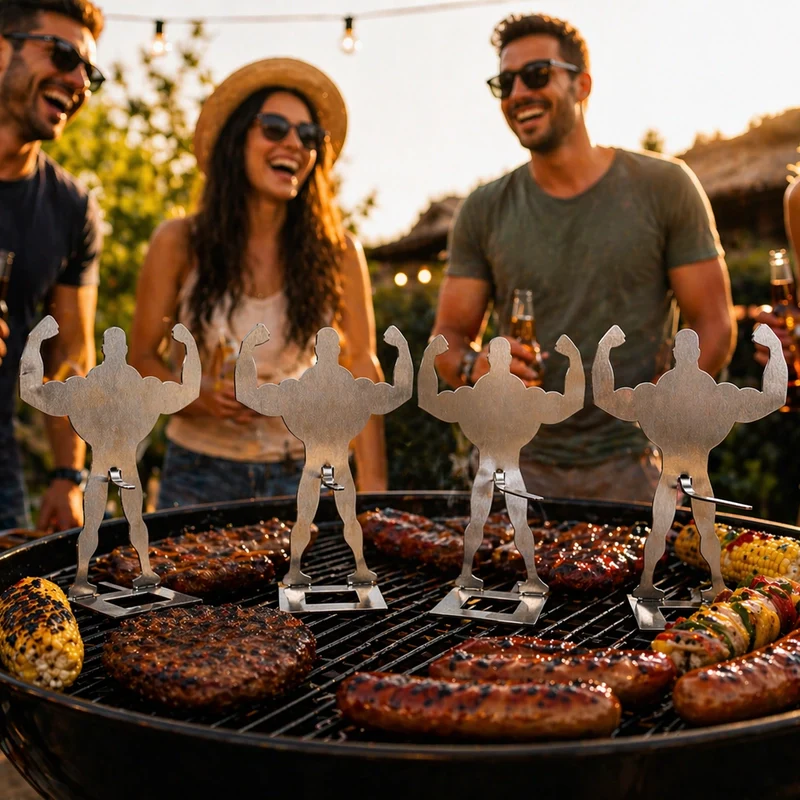 Muscular Male-Shaped Stainless Steel Hot Dog