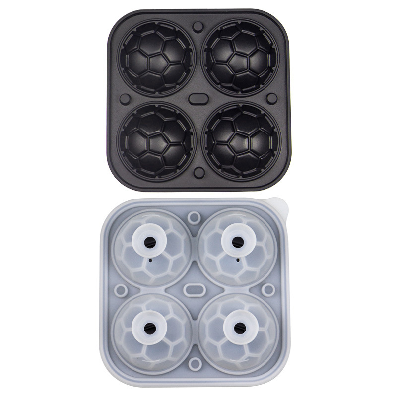 Football Ice Cube Mold with Transparent Funnel Lid