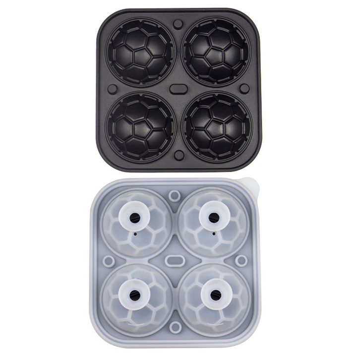 Football Ice Cube Mold with Transparent Funnel Lid