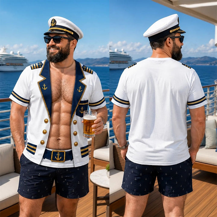 Fun T-shirt Featuring a Muscular Captain