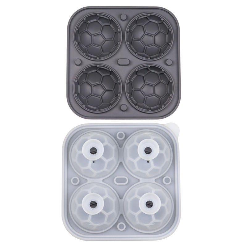 Football Ice Cube Mold with Transparent Funnel Lid