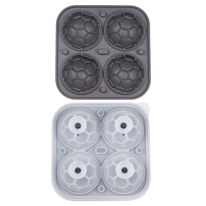 Football Ice Cube Mold with Transparent Funnel Lid
