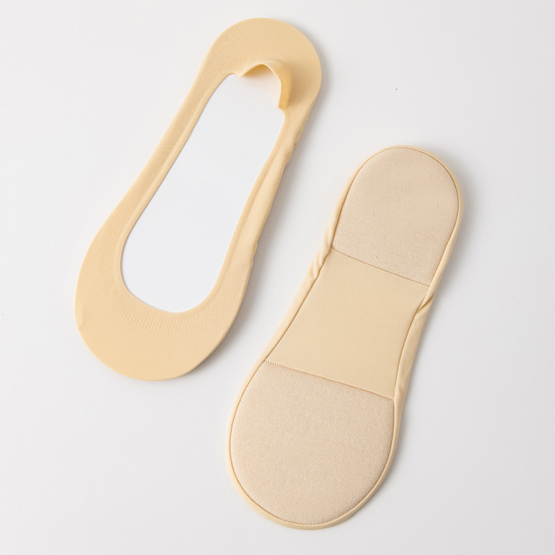 Cotton invisible socks with non-slip sponge sole