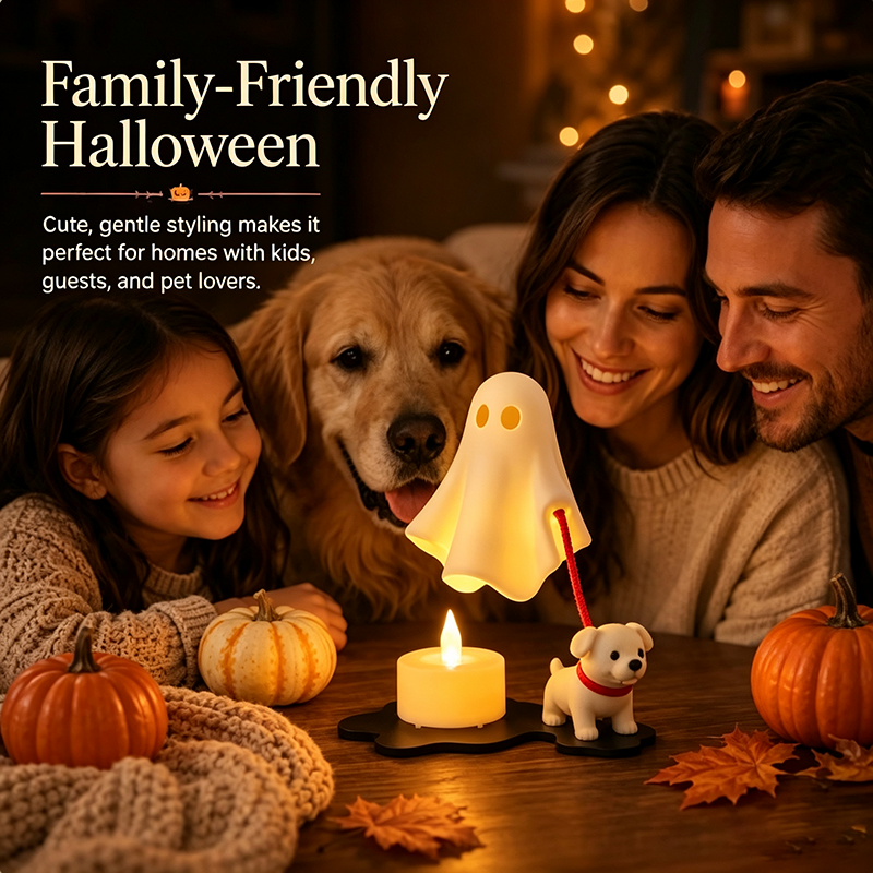 Halloween Ghost Dog Table Lamp