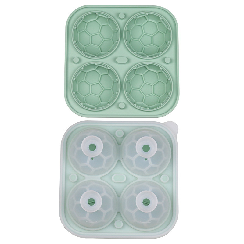 Football Ice Cube Mold with Transparent Funnel Lid
