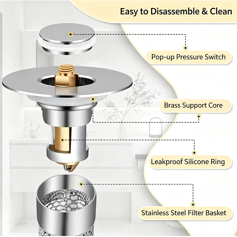Bathroom sink drain plug