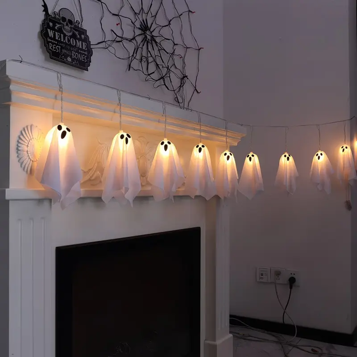 Hanging Ghost String Lights for Halloween