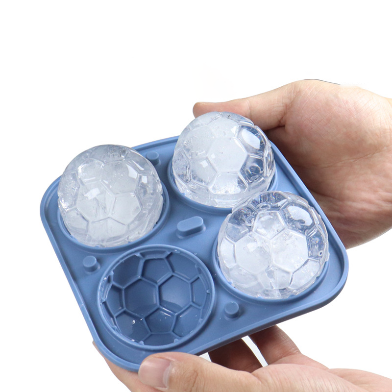 Football Ice Cube Mold with Transparent Funnel Lid