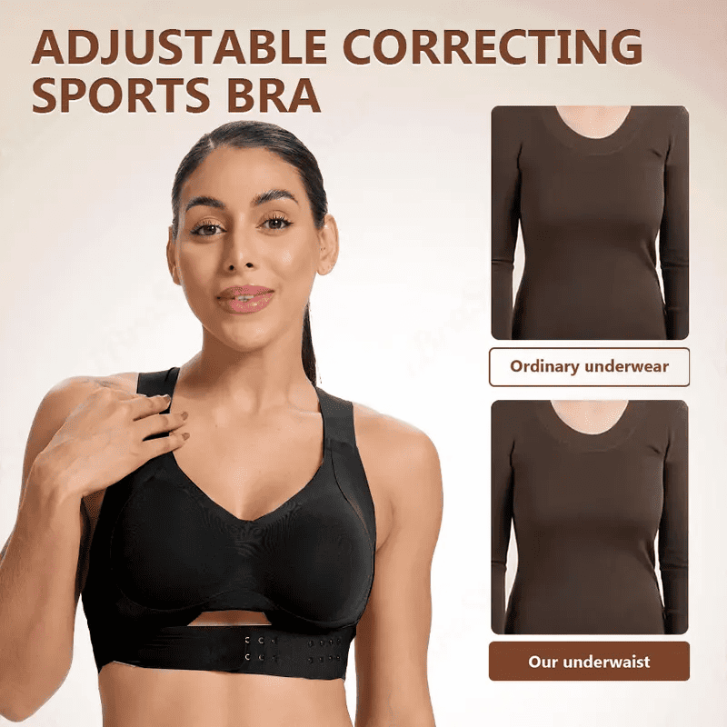 Adjustable, seamless, push-up, anti-sagging, posture-correcting sports bra