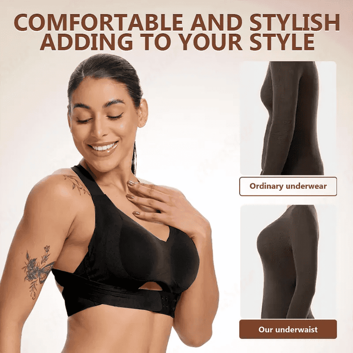 Adjustable, seamless, push-up, anti-sagging, posture-correcting sports bra
