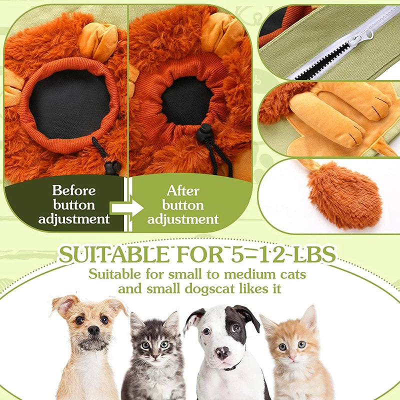 Lion-shaped cat carrier bag