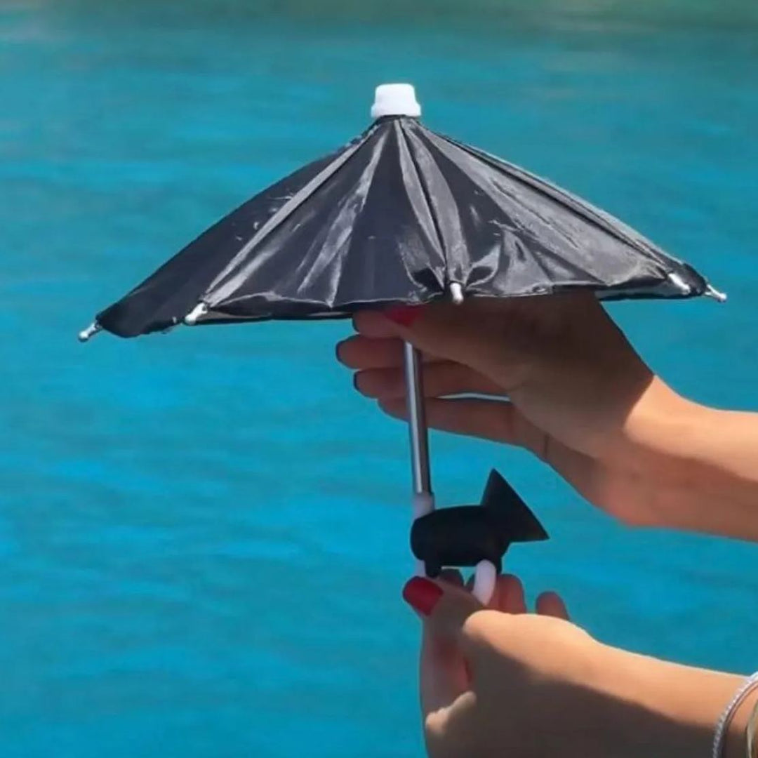 Mini Cell Phone Umbrella and Cell Phone Sunshade - Ultra Compact Universal Sunshade