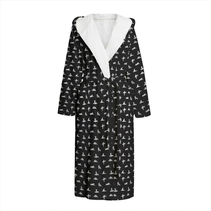 All-over print hooded bathrobe