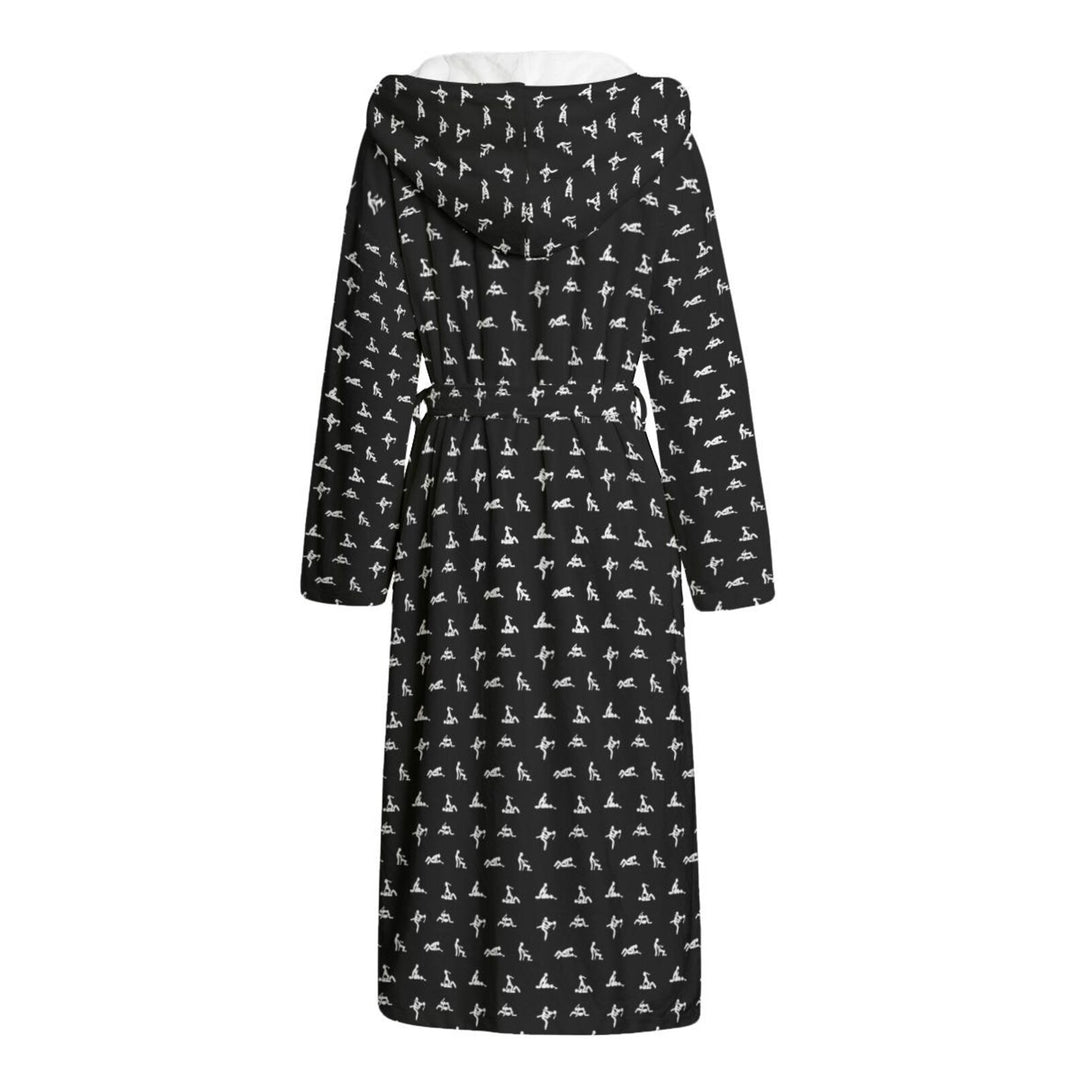 All-over print hooded bathrobe