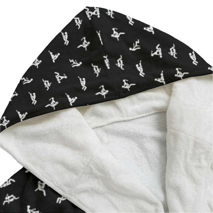 All-over print hooded bathrobe