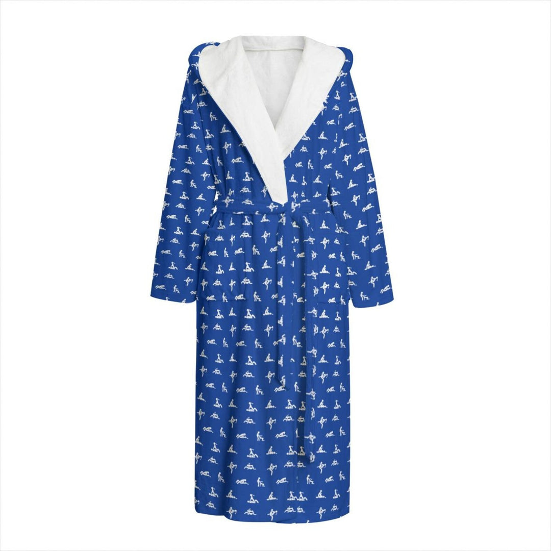 All-over print hooded bathrobe