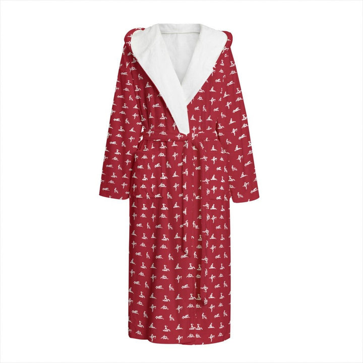 All-over print hooded bathrobe