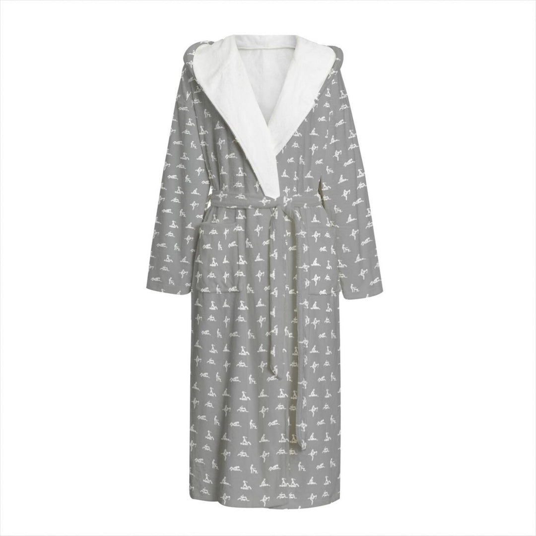 All-over print hooded bathrobe