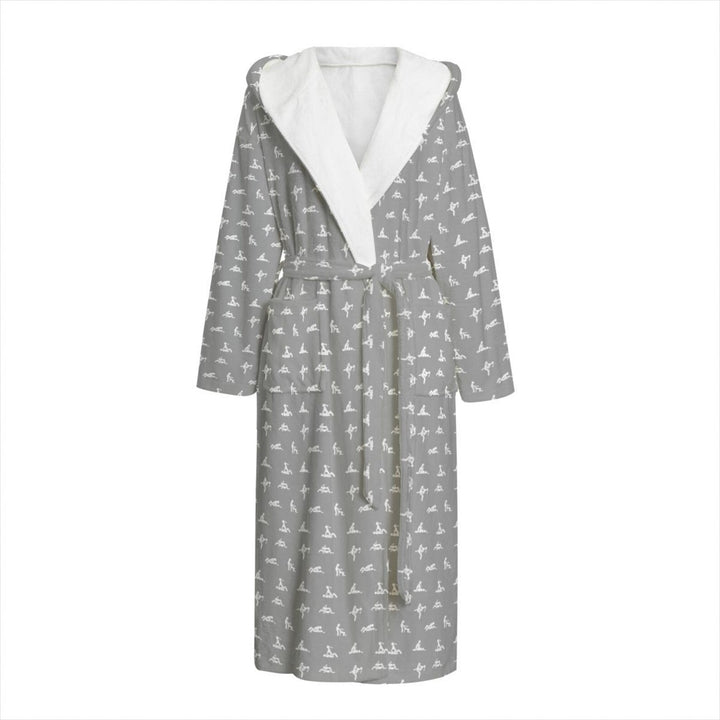 All-over print hooded bathrobe