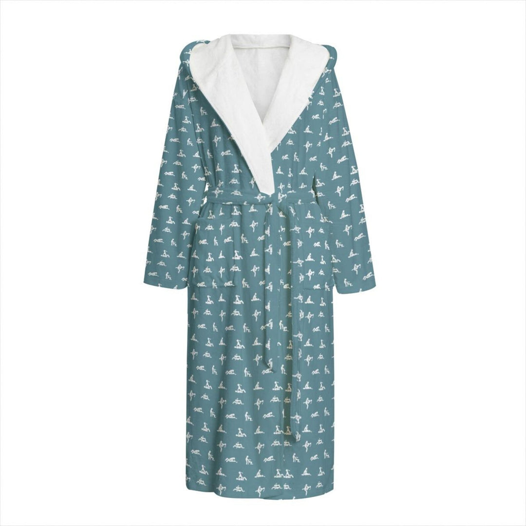 All-over print hooded bathrobe