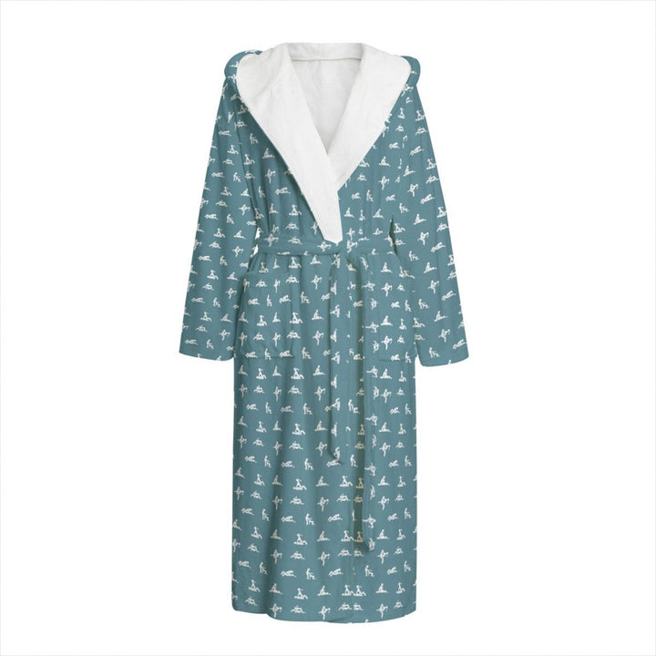 All-over print hooded bathrobe