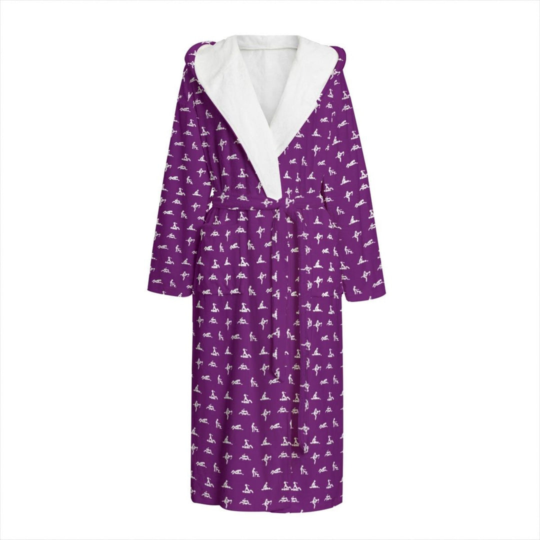 All-over print hooded bathrobe