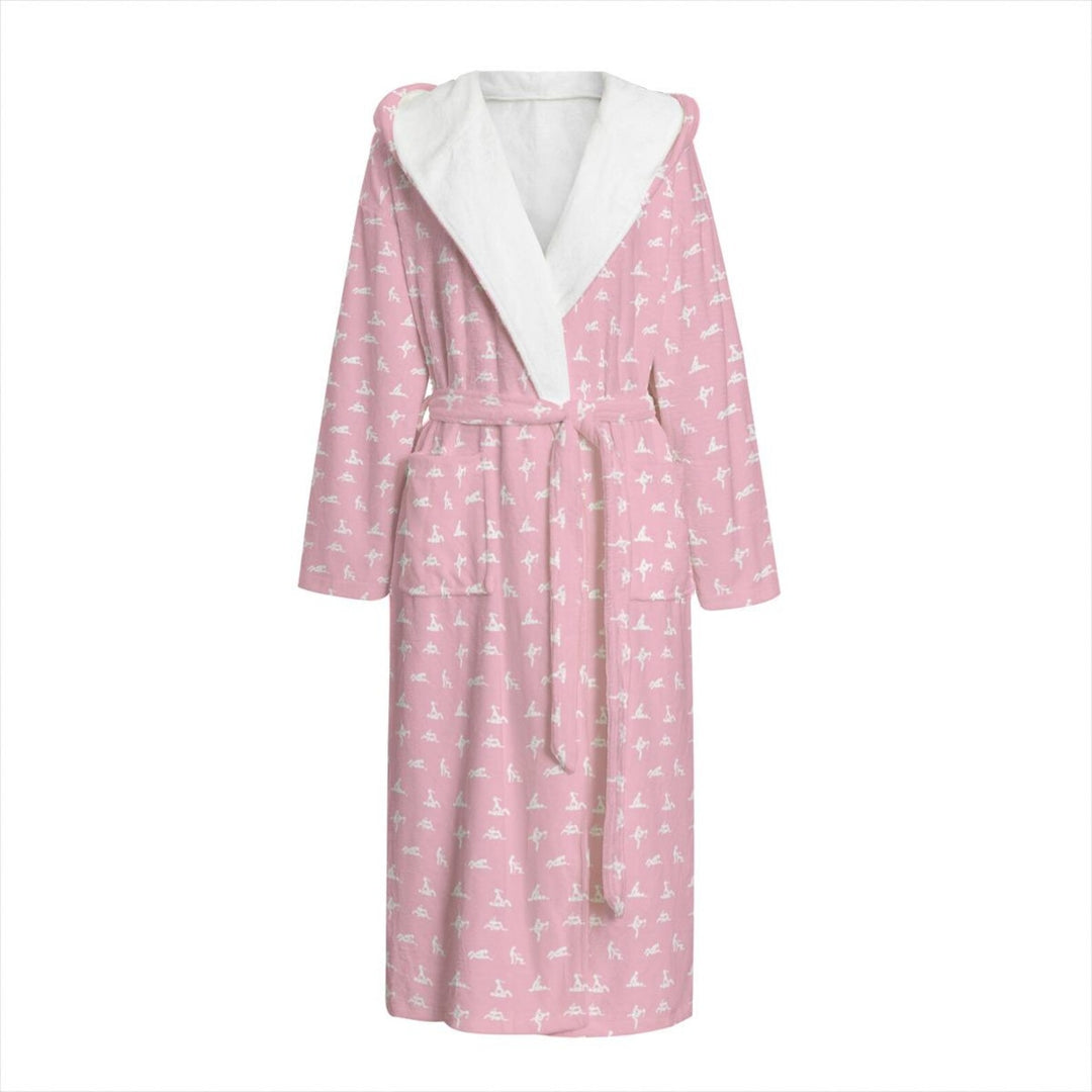 All-over print hooded bathrobe