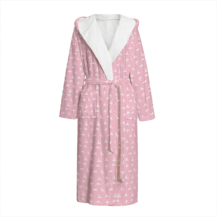 All-over print hooded bathrobe