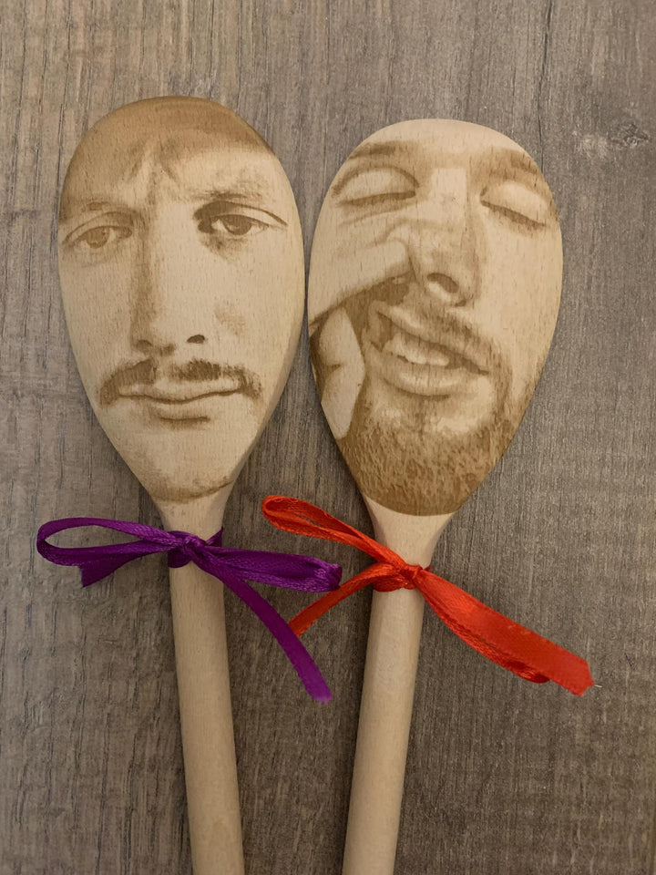 Any Face (Facial Features) Engraved on a Spoon