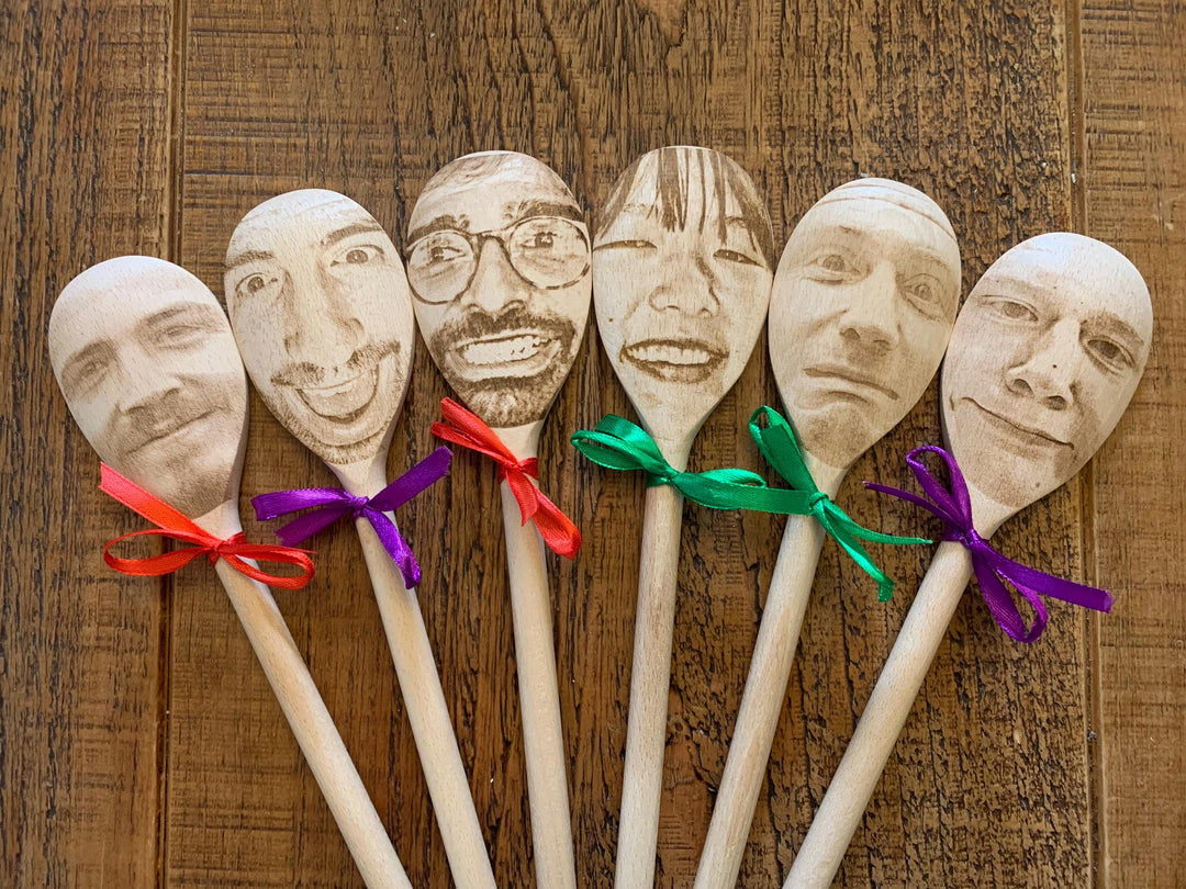 Any Face (Facial Features) Engraved on a Spoon