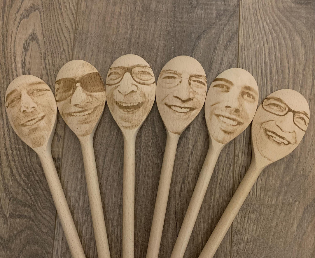 Any Face (Facial Features) Engraved on a Spoon