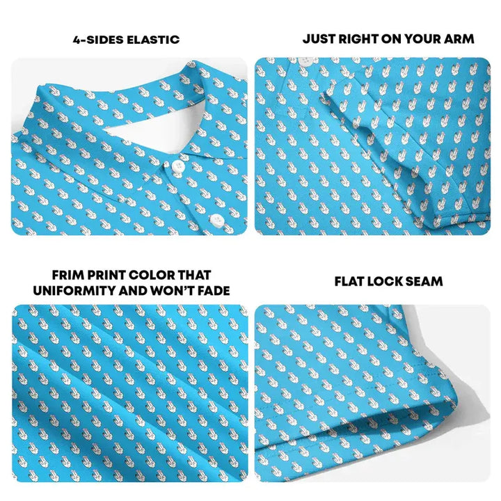 3D Fun Pattern Golf Polo Shirt