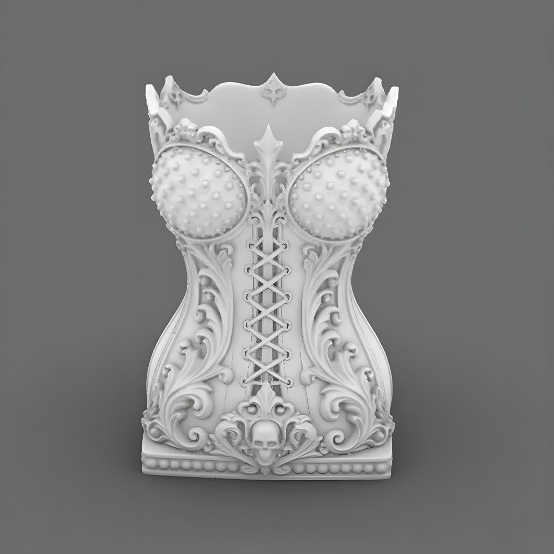 Corset-style makeup brush holder